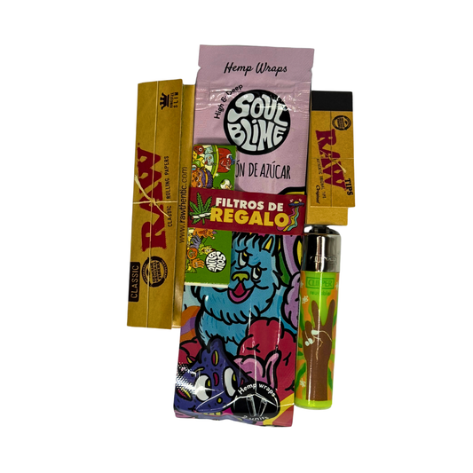 Pack Accesorios para Fumar – Papeles, Blunt, Filtros y Encendedor