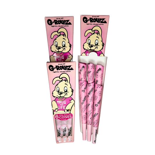 🌸 G-ROLLZ PINK – Conos Rosados Pre-Enrolados (6 unidades)