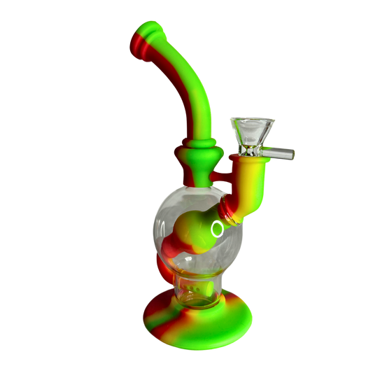 Bong 20cm Verde - Silicona & Vidrio
