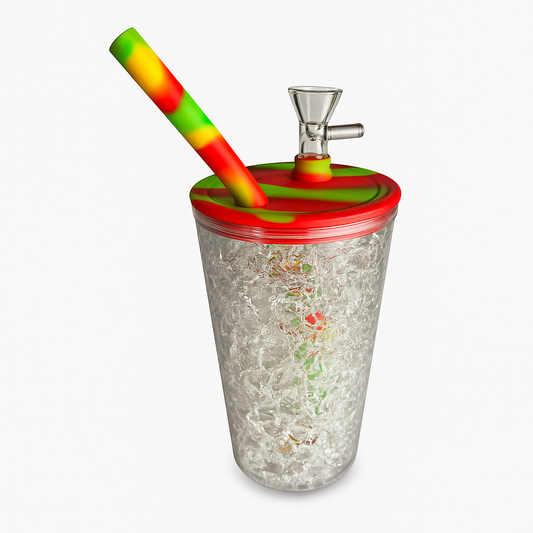 Bong Vaso Silicona Y Plastico Color Amarillo