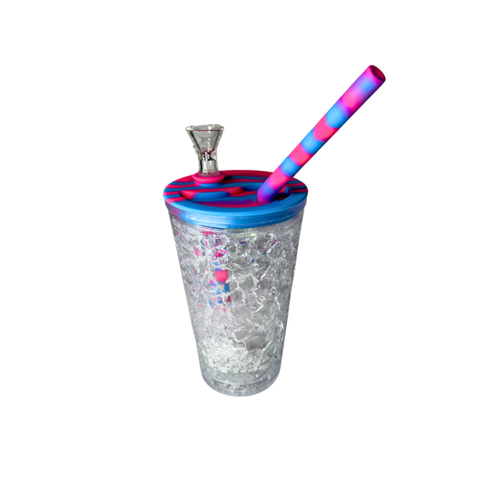 Bong Vaso Silicona Y Plastico Color Morado