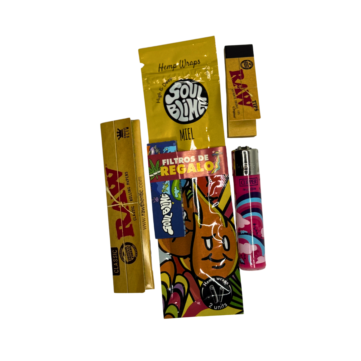 Pack Accesorios para Fumar – Papeles, Blunt, Filtros y Encendedor