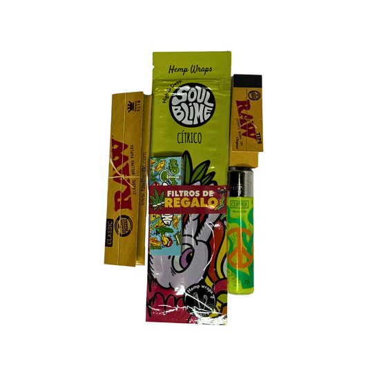 Pack Accesorios para Fumar – Papeles, Blunt, Filtros y Encendedor